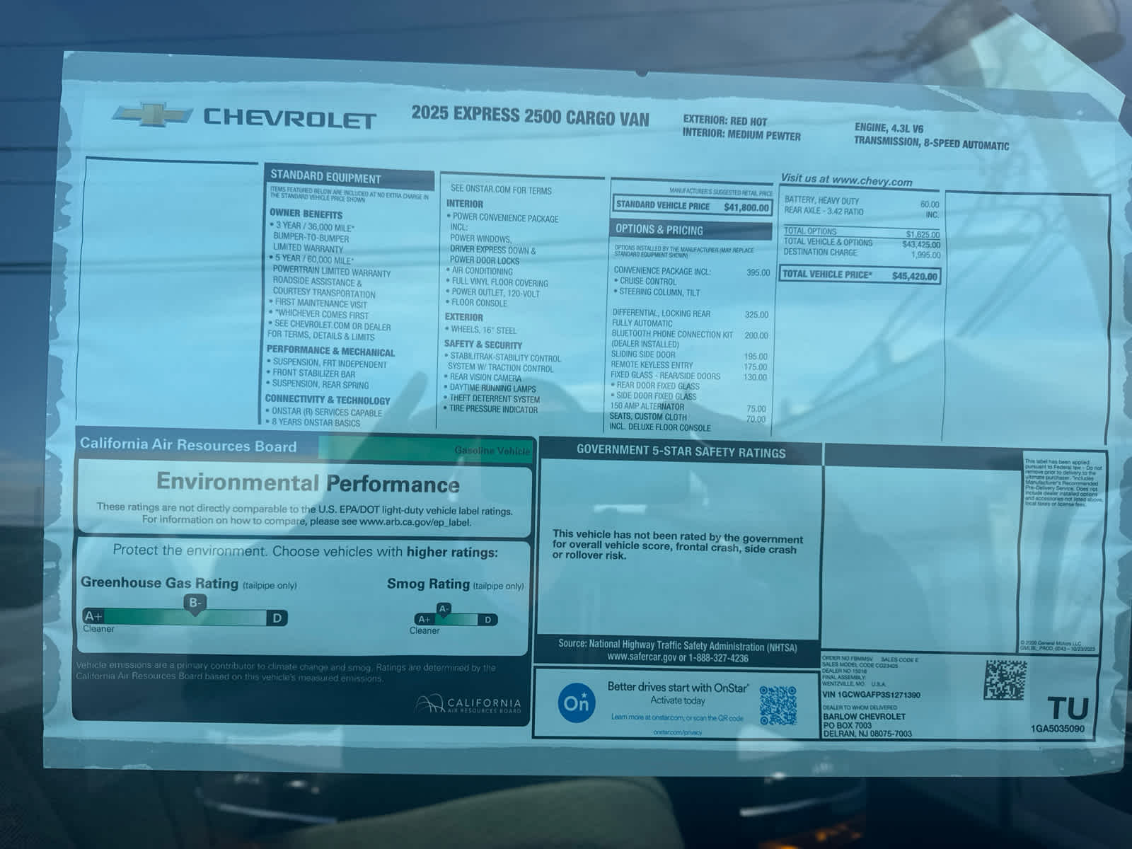 2025 Chevrolet Express Cargo 2500 WT