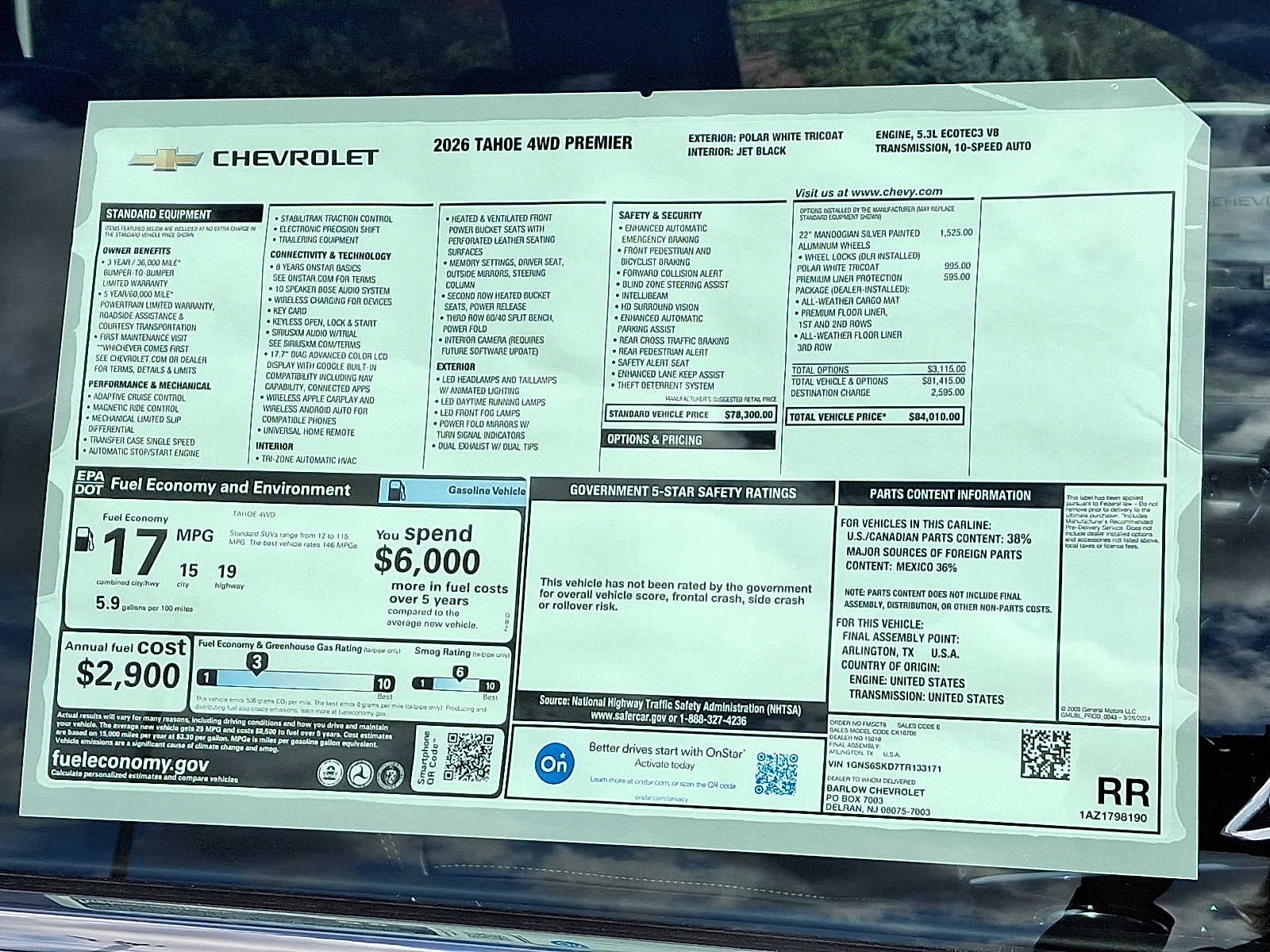 2026 Chevrolet Tahoe Premier