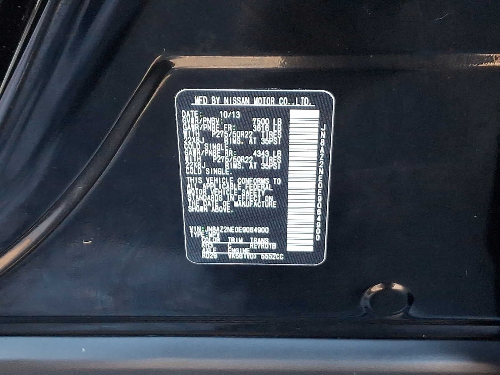 2014 INFINITI QX80 NA